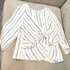 Michele White and Black Striped Blouse